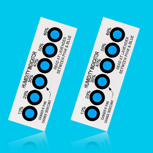 There is a cobalt six-point humidity indicator card